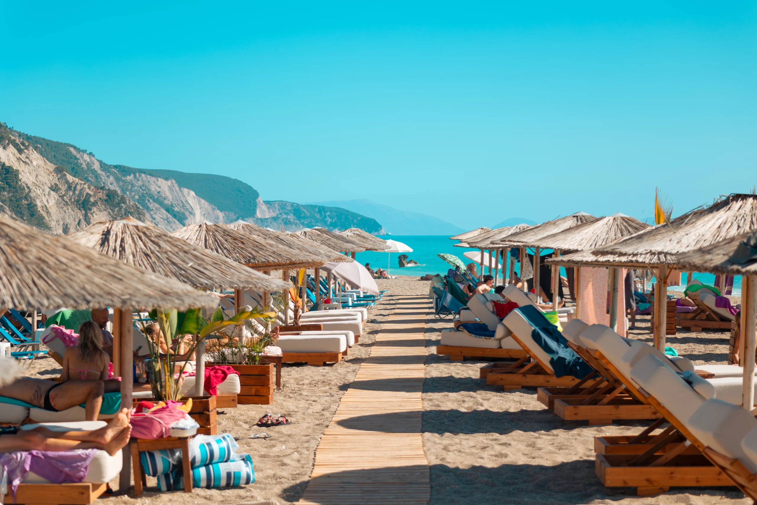 Sunbed rows